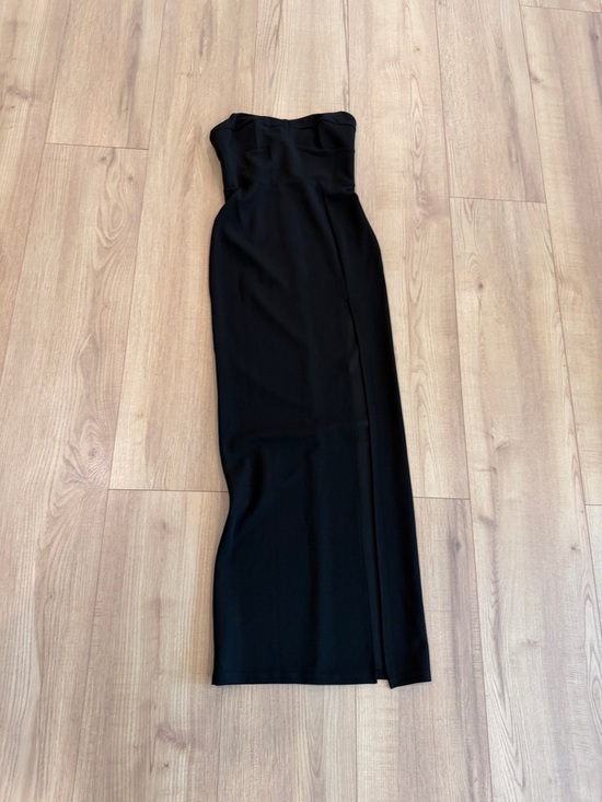 Dresses & Skirts - Strapless Black Maxi Dress with Side Slit